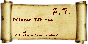 Pfister Tímea névjegykártya